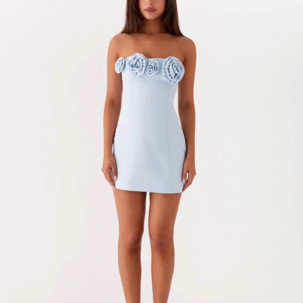 Peppermayo Peppermayo Exclusive - Patsie Strapless Mini Dress - Blue Size 2